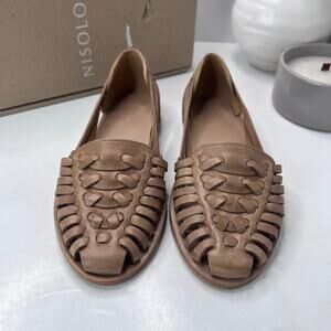 Nisolo Huarache Leather Sandal Slip On Leather Natural Women 6 NWB Anthropologie